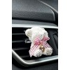 Αρωματικό αυτοκινήτου αρκουδάκι με ροζ φιόγκο και λουκέτο