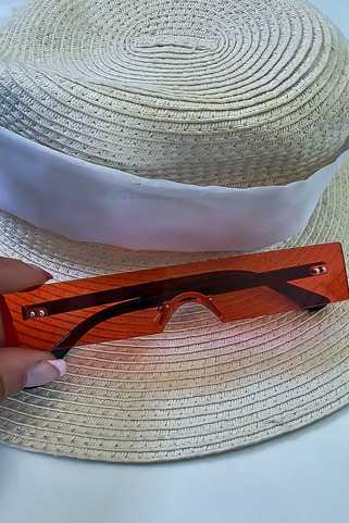 Ορθογώνια γυαλιά ηλίου με ενιαίο φακό - ΚΟΚΚΙΝΟ