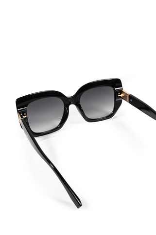 Cat eye γυαλιά ηλίου με χρυσή λεπτομέρεια - ΜΑΥΡΟ