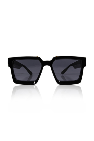 Fashion γυαλιά ηλίου με τετράγωνο σκελετό - ΜΑΥΡΟ