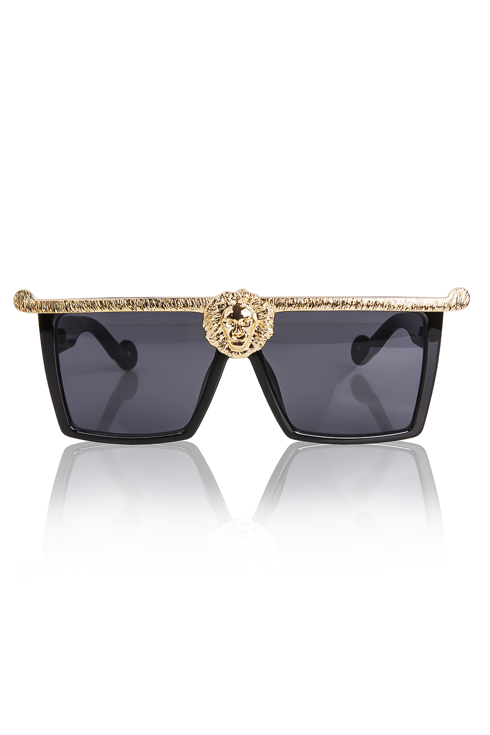 Flat top γυαλιά ηλίου με χρυσό design 