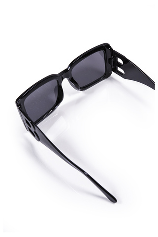 Τετράγωνα γυαλιά ηλίου με λεπτομέρεια - ΜΑΥΡΟ