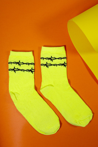 Κάλτσες με  wire σχέδιο - LIME