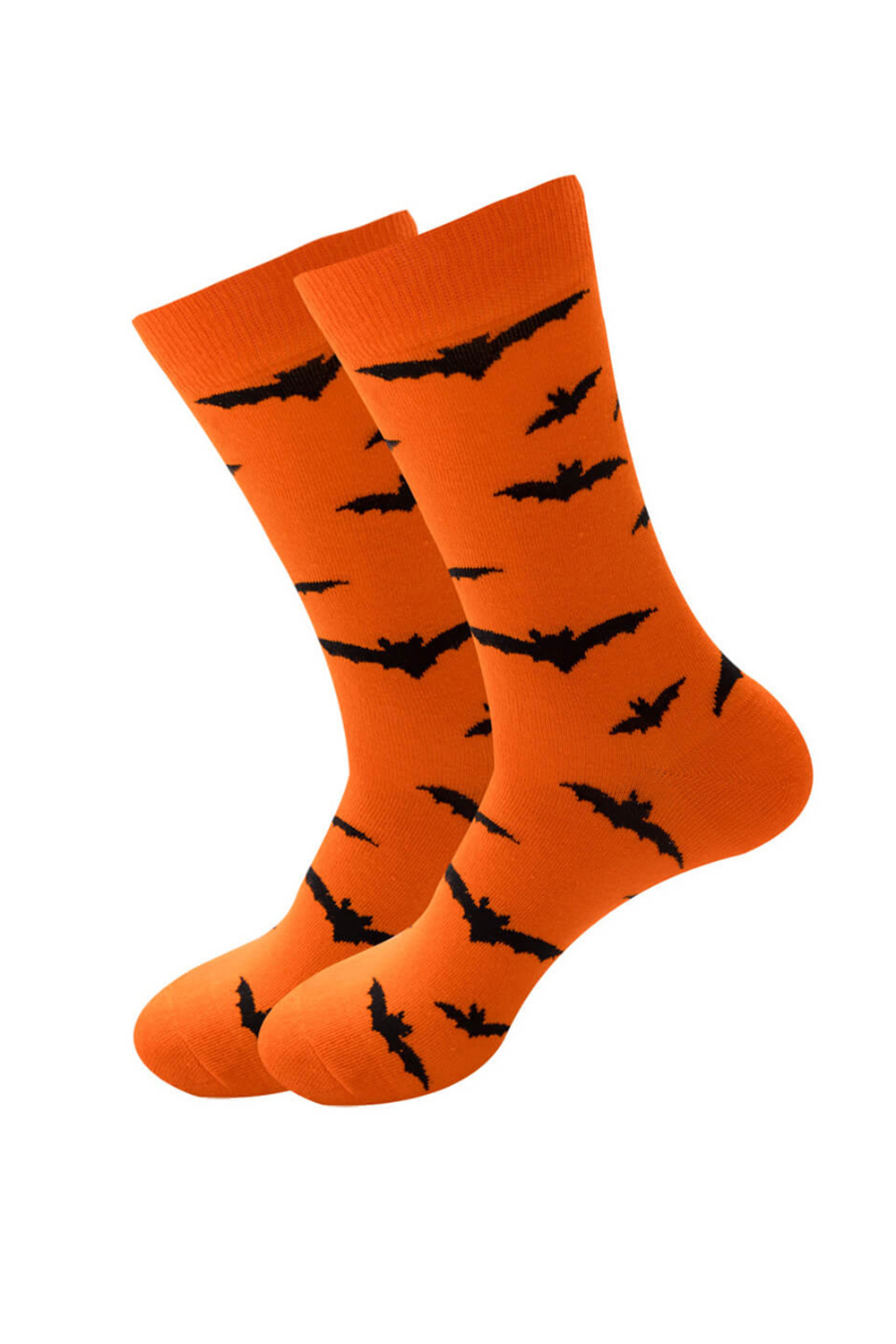 Πορτοκαλί κάλτσες με σχέδιο νυχτερίδες