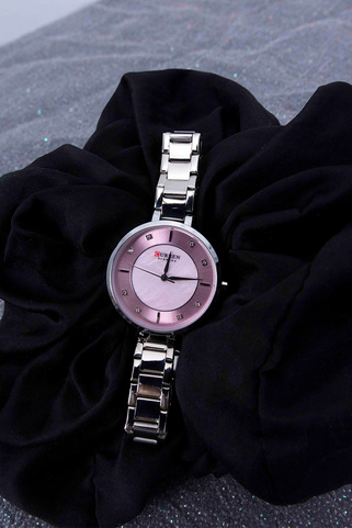 Curren 9051 Ρολόι με ροζ καντράν