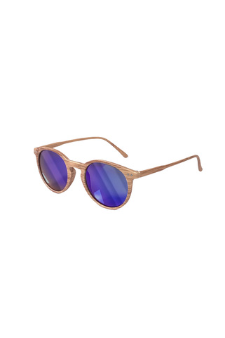 Wooden γυαλιά ηλίου με στρογγυλό φακό - ΚΑΦΕ