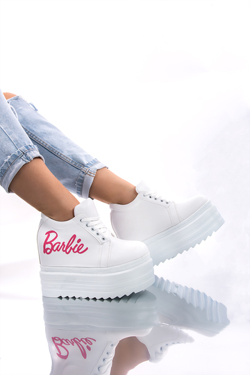 Sneakers δερματίνη με εσωτερικό τακούνι - ΑΣΠΡΟ