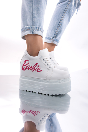 Sneakers δερματίνη με εσωτερικό τακούνι - ΑΣΠΡΟ