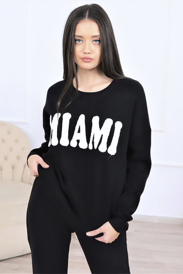 Μπλούζα με σχέδιο MIAMI - ΜΑΥΡΟ