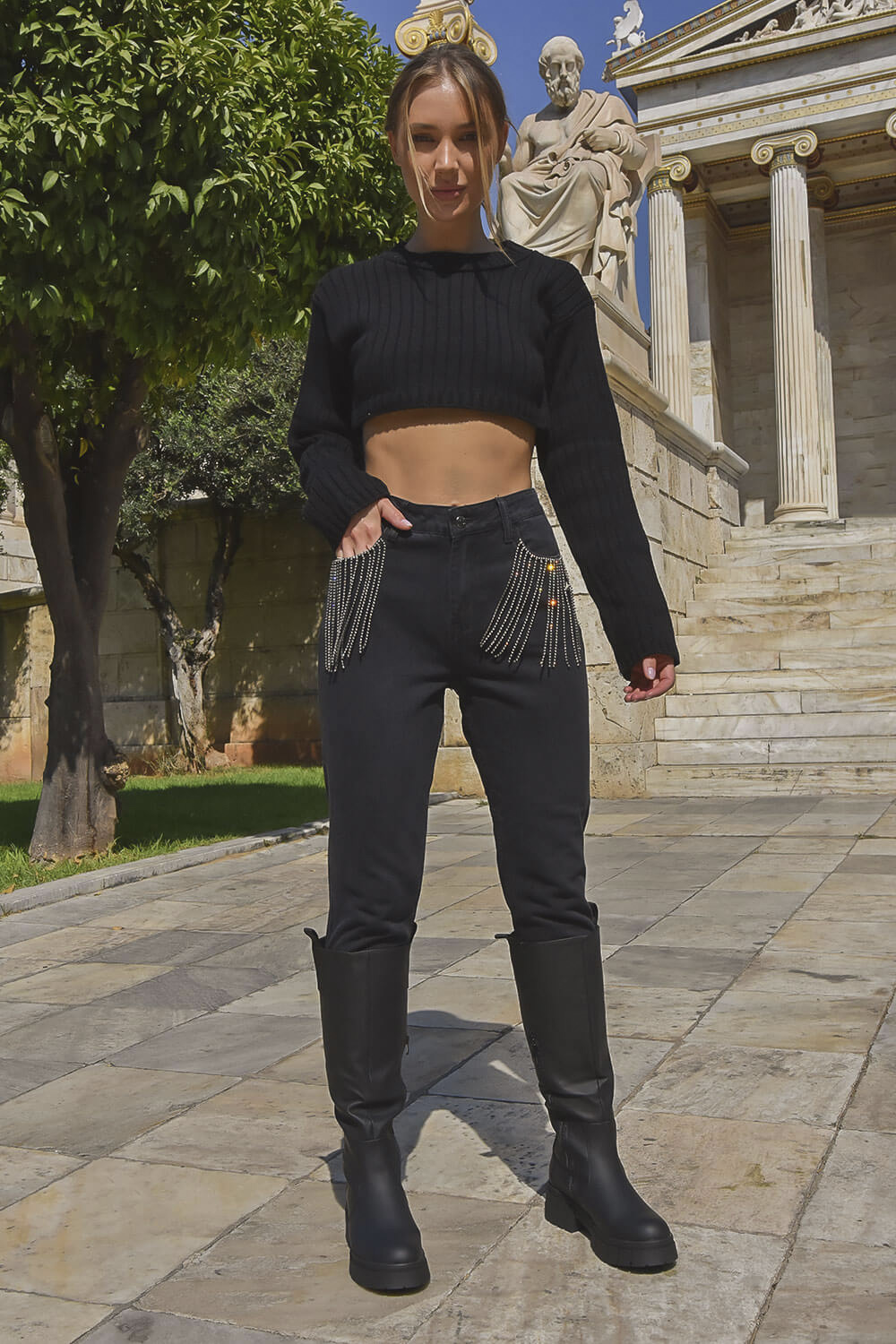 Jean με strass