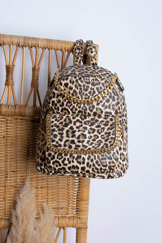 Backpack με leopard σχέδιο