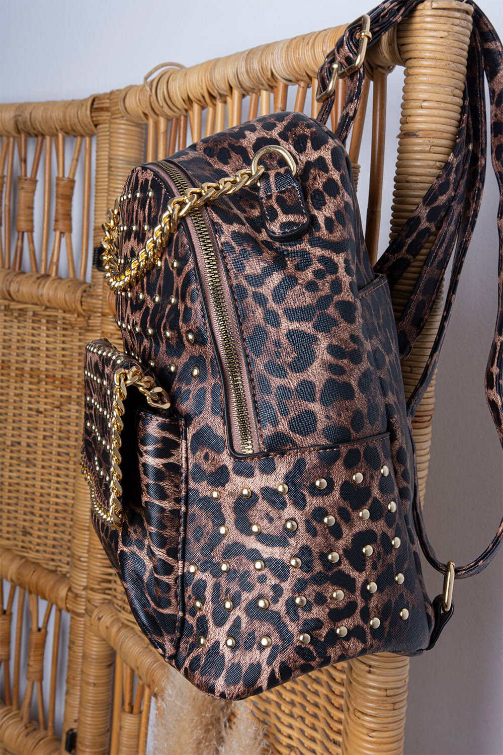 Backpack με leopard σχέδιο - Καφέ