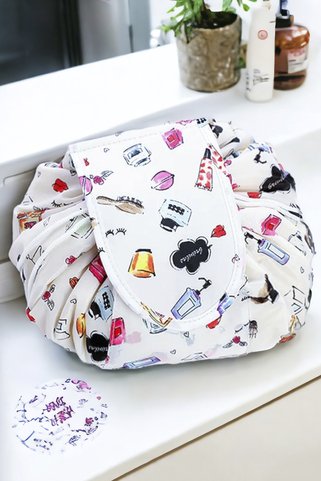 Γυναικεία  Στρογγυλή τσάντα καλλυντικών με Σχέδια - ΑΣΠΡΟ