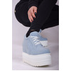 Sneakers με εσωτερικό τακούνι και denim σχέδιο