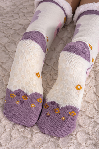 Αντιολισθητικές κάλτσες με σχέδιο κουνελάκι - ΜΩΒ