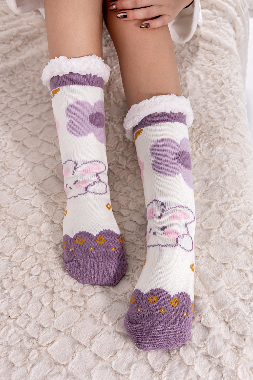 Αντιολισθητικές κάλτσες με σχέδιο κουνελάκι