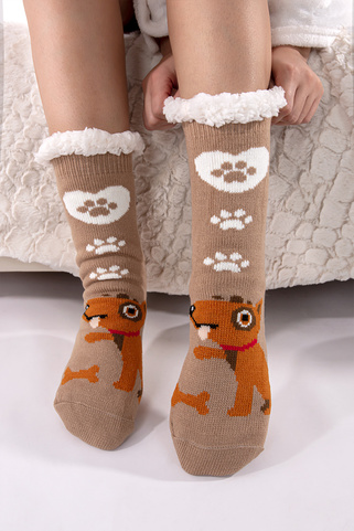 Γυναικείες κάλτσες με σχέδιο σκυλάκι - ΚΑΦΕ