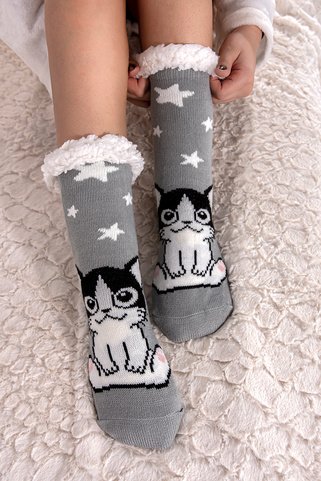 Αντιολισθητικές κάλτσες με γατούλα