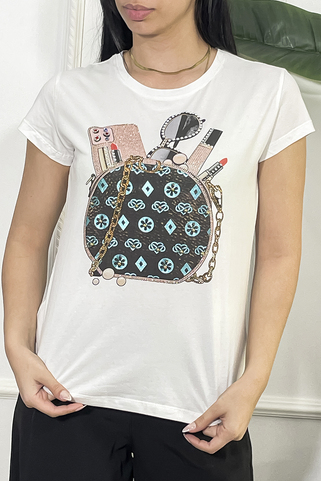 T-shirt με στάμπα accessories - ΜΠΛΕ ΡΑΦ