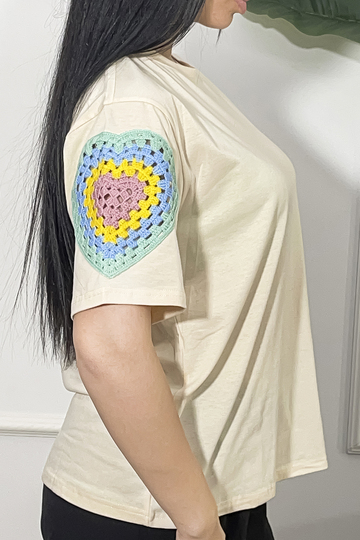 T-shirt με πλεκτό σχέδιο