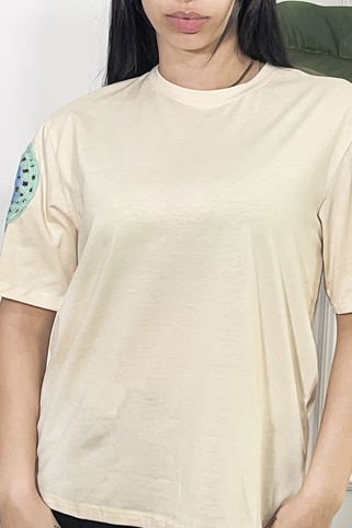 T-shirt με πλεκτό σχέδιο - ΜΠΕΖ