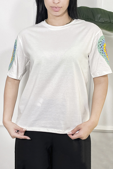 T-shirt με πλεκτό σχέδιο