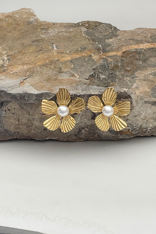 Λουλούδια σκουλαρίκια με πέρλα
