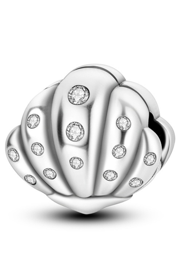 Σύμβολο Κοχύλι με Λαμπερά Ζιργκόν - Silver Plating