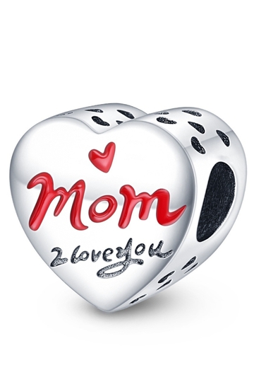Σύμβολο Καρδιάς "Mom" - Ένδειξη Αγάπης - Silver Plating