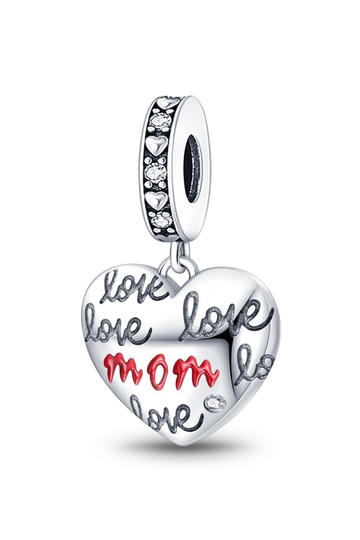 Σύμβολο Καρδιάς Mom Love  - Silver Plating