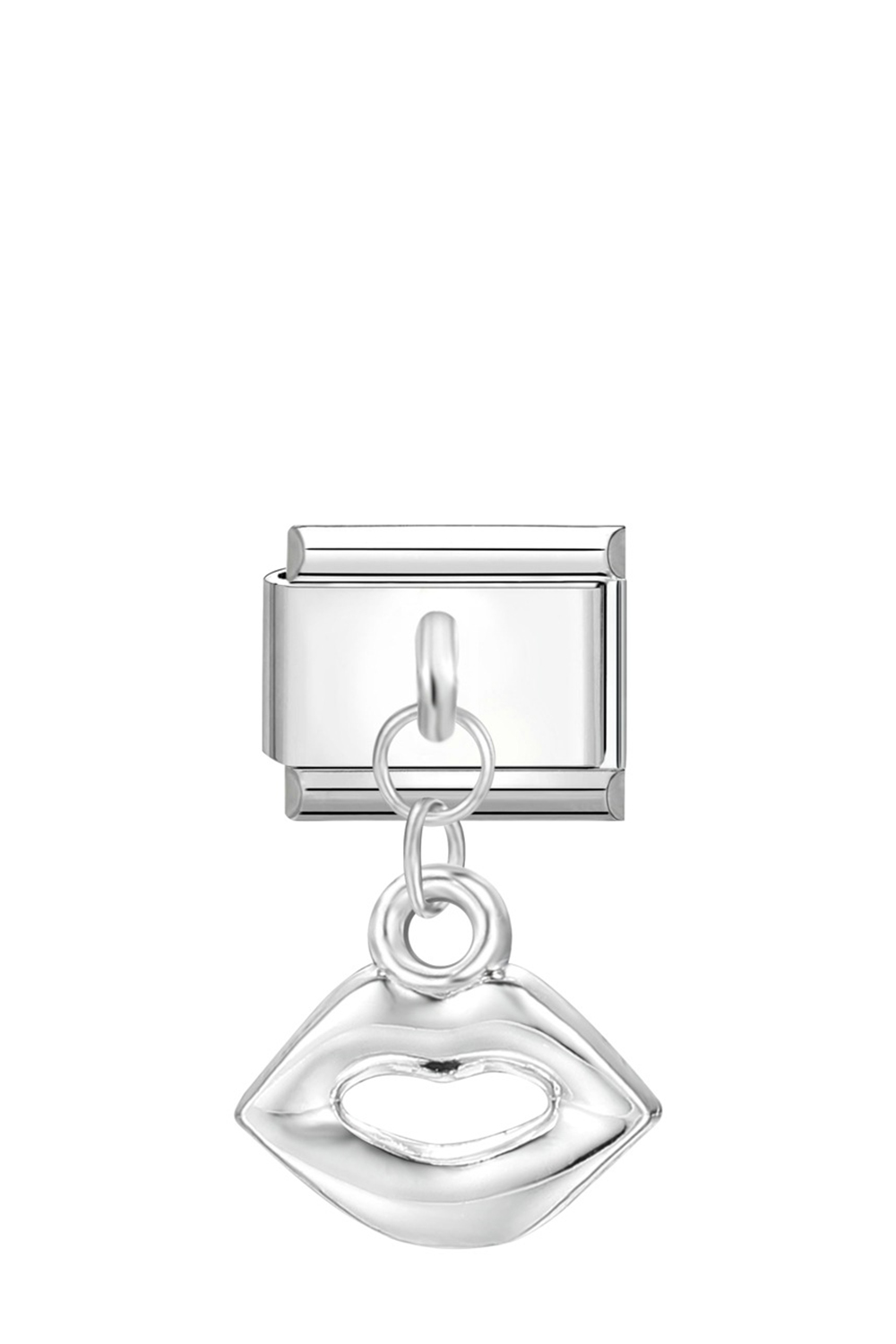Ασημί Charm "Χείλη"