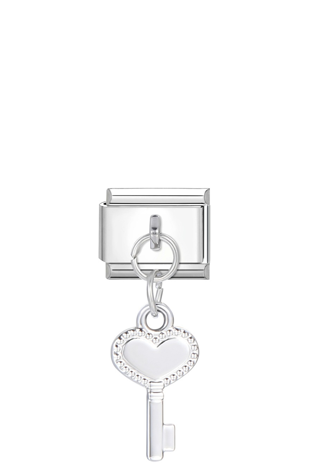 Ασημί Charm "Κλειδί Καρδιά"
