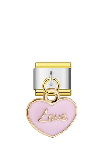 Charm Καρδιά Love Ροζ - ΑΣΗΜΙ