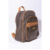 Backpack με Γεωμετρικό Pattern & Καφέ Λεπτομέρειες
